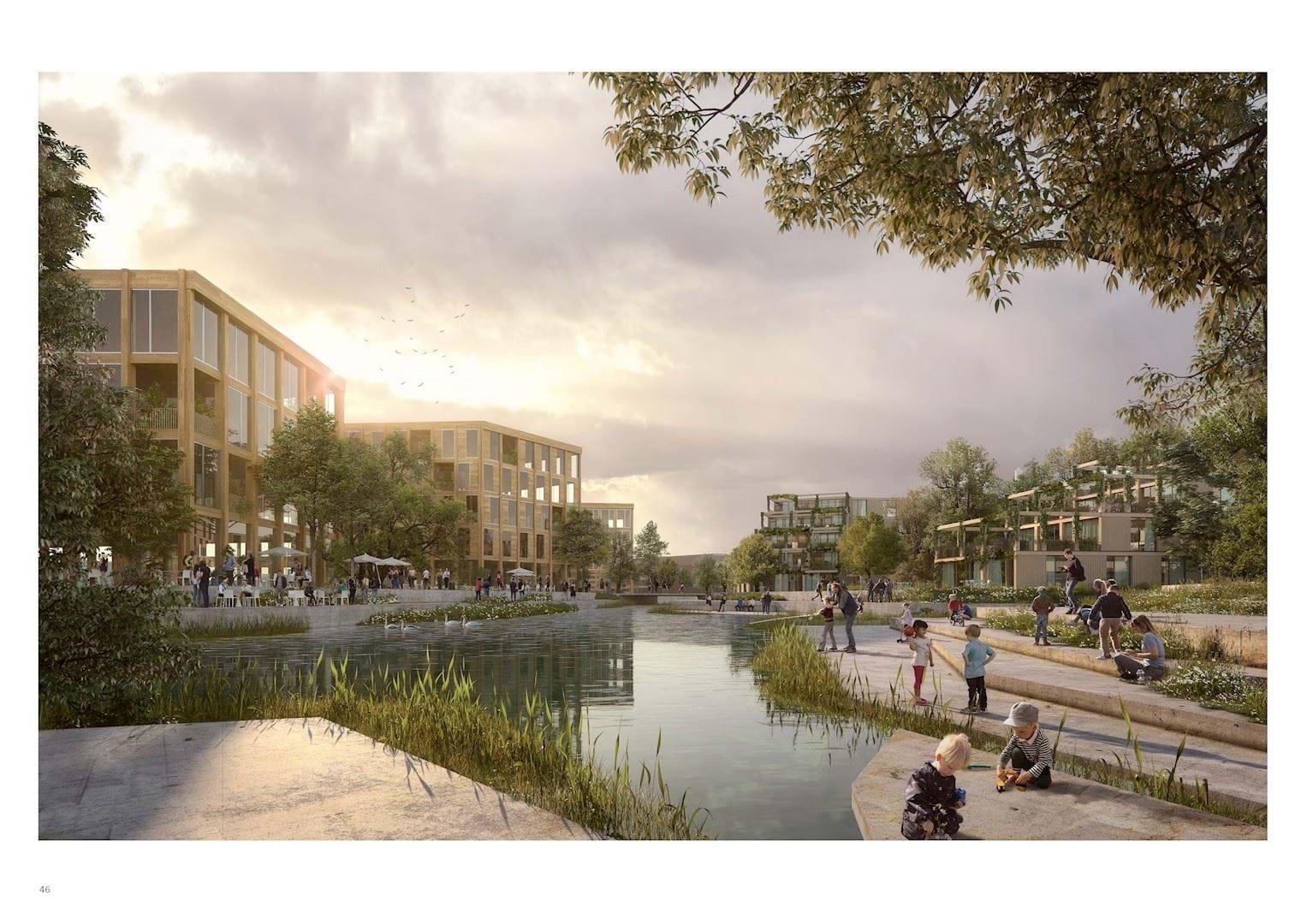 Visualisering af fremtidigt bymiljø med vand